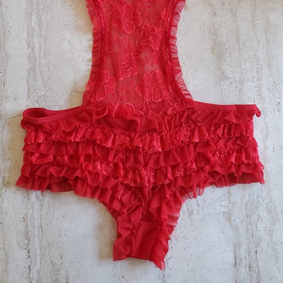 New Red Lingerie Teddy - Picture 4 of 8